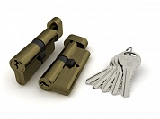 Картинка Цилиндровый механизм с вертушкой FUARO R302/70 mm-BL (30+10+30) AB бронза 5 кл. БЛИСТЕР